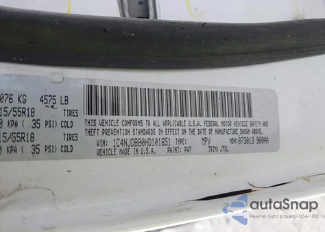 2015 Jeep Compass Sport z USA, uszkodzony, nr VIN 1C4NJDBB6FD423577